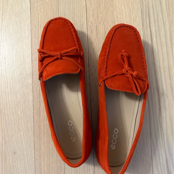Ecco Shoes Ecco Womens New Never Worn Poppy Orange Suede Loafers Size 85 39 Poshmark